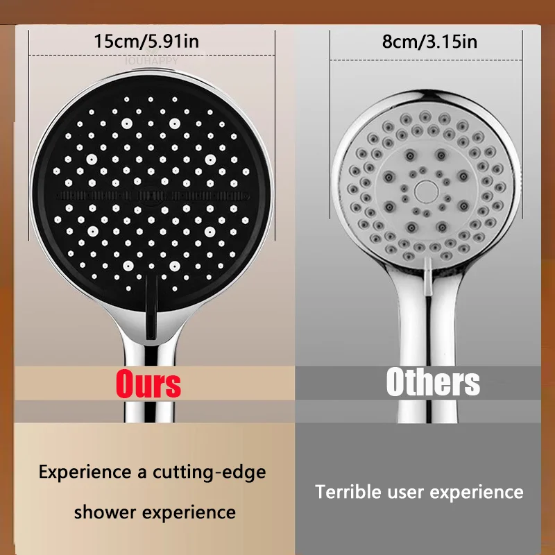 7 أوضاع نفاثة رأس دش ارتفاع ضغط توفير المياه رأس دش واحد لوحة كبيرة رذاذ دش المطر لإكسسوارات الحمام