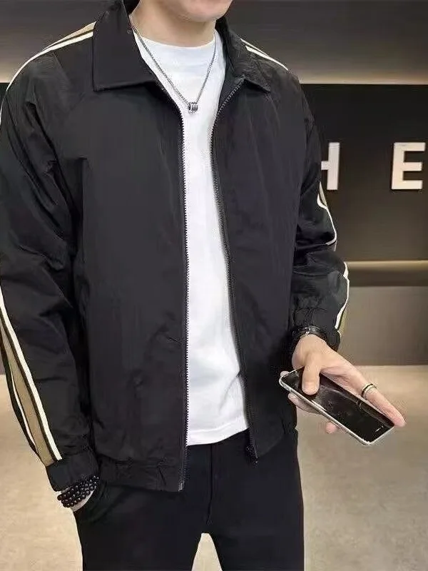 

Мужская ветровка Slim Fit для весны и осени, молодежная, трендовая, из полиэстера, нейлона и композитного волокна