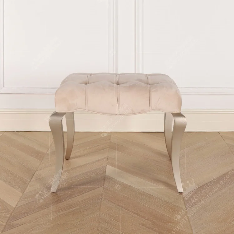 

Dressing stool Makeup Solid wood shoe changing Modern simple fabric sofa pedals