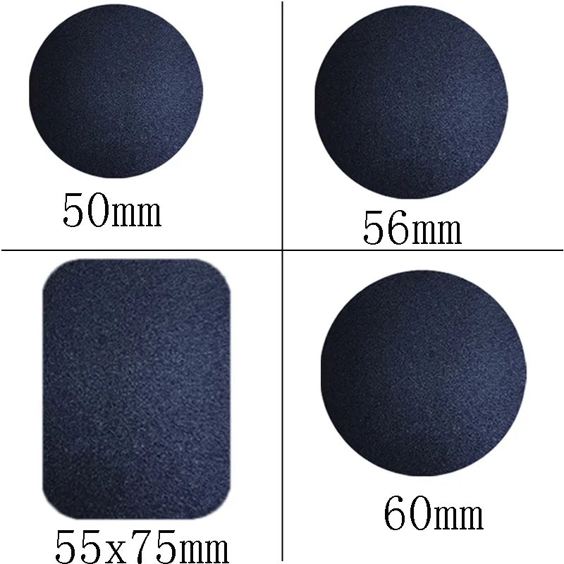 100pcs 50 56 60 55x75mm Black Anti-scratch Metal Plate Disk Iron Sheet for Magnet Mobile Phone Holder