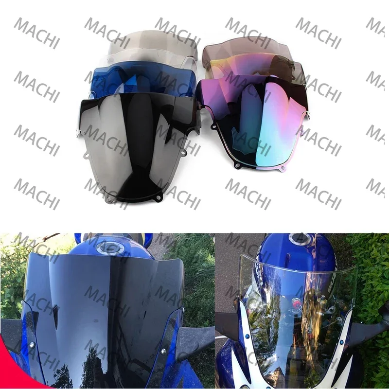 For Suzuki GSXR GSX-R 1000 600 750 K1 K2 2000 -2003 Motorcycle Screen Double Bubble Windshield Deflector Protector WindScreen 01