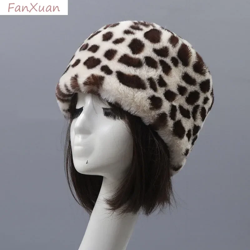 Faux Fur Hats for Women Winter Autumn Fluffy Russian Hat Winter Cap Female