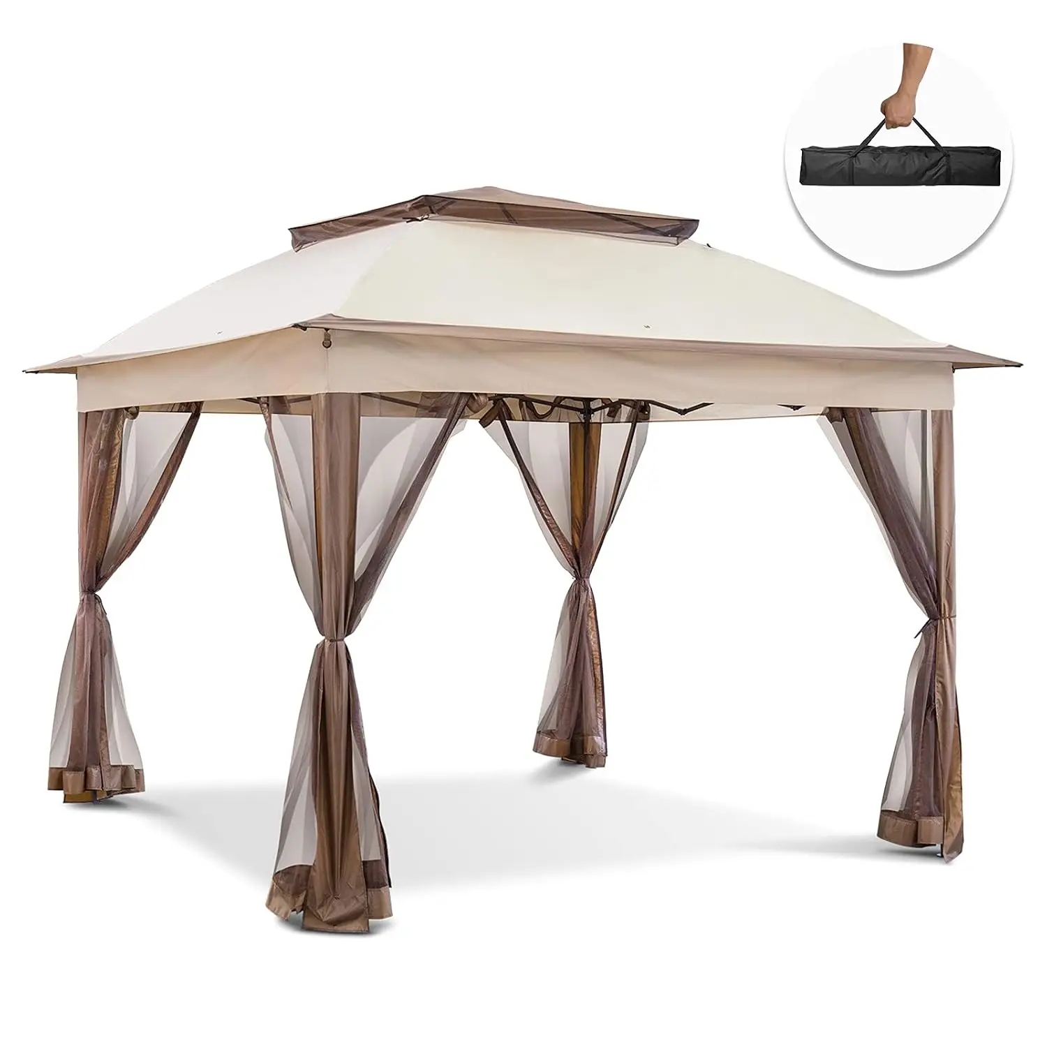 11'x11' Pop Up Gazebo with Sidewalls & Mosquito Netting Outdoor Canopy Shelter for Patio Wedding, Customized