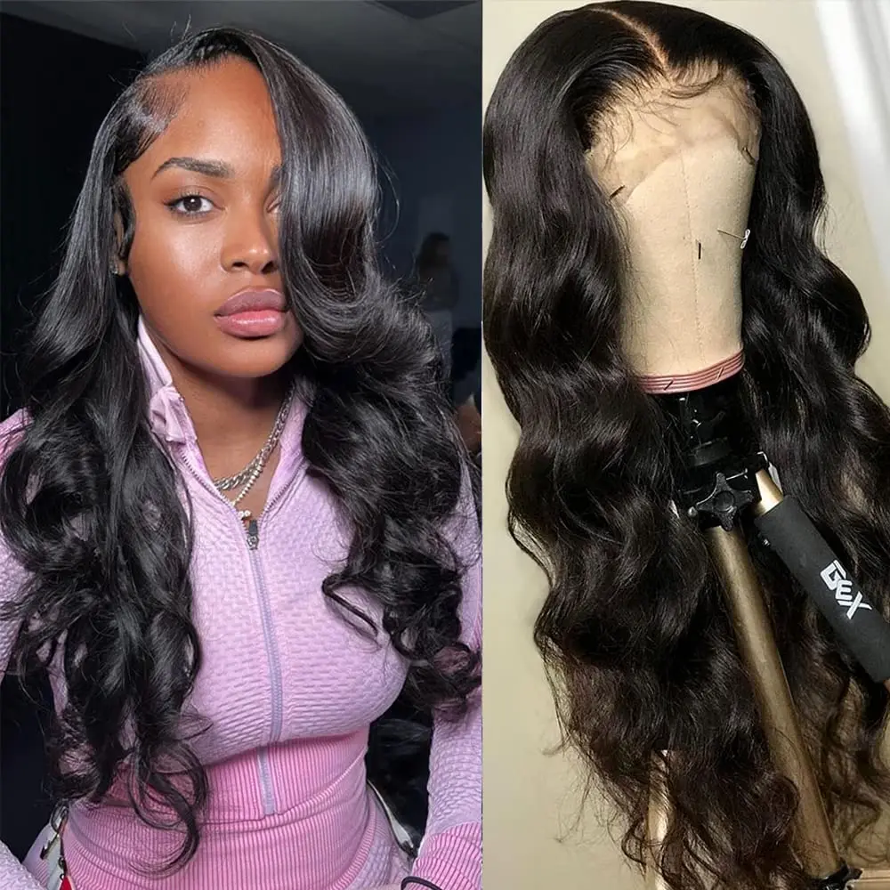 Body Wave 30 40 Inch 13x6 Lace Frontal Wig Human Hair Transparent Remy 250 Density 5x5 Lace Front Glueless Brazilian For Women