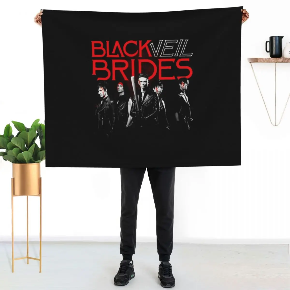 bvb black veil brides Throw Blanket Hairys Soft Beds Tourist Beach Decorative Sofa Thins Blankets