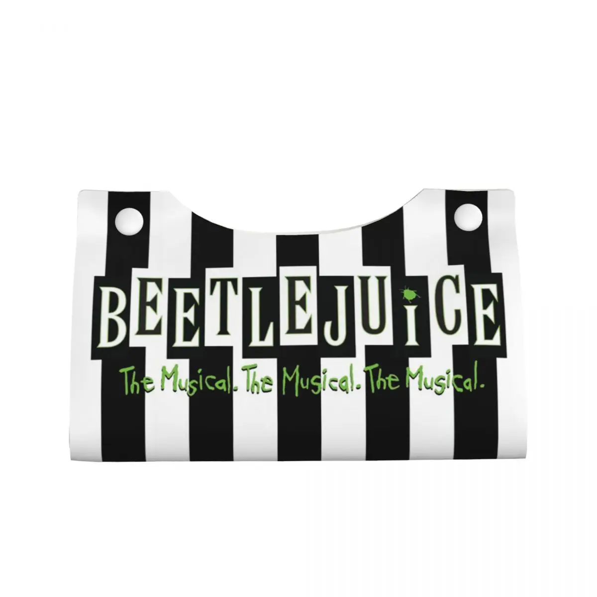 Custom The Musical Beetlejuices Tissue Box Cover Rectangular PU Leather Horror Movie Facial Tissues Holder for Home