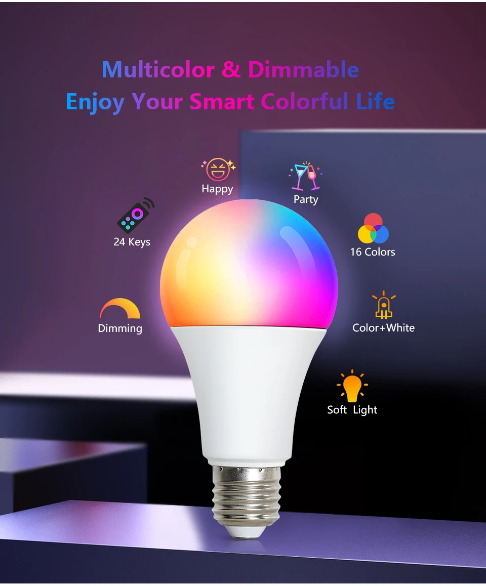 E27 LED RGB Lamp Spotlight Bulb 5W 10W 15W IR Remote Control Led Light Bulb Smart Led RGBW Lamp Home Decor LED Bulbs LED