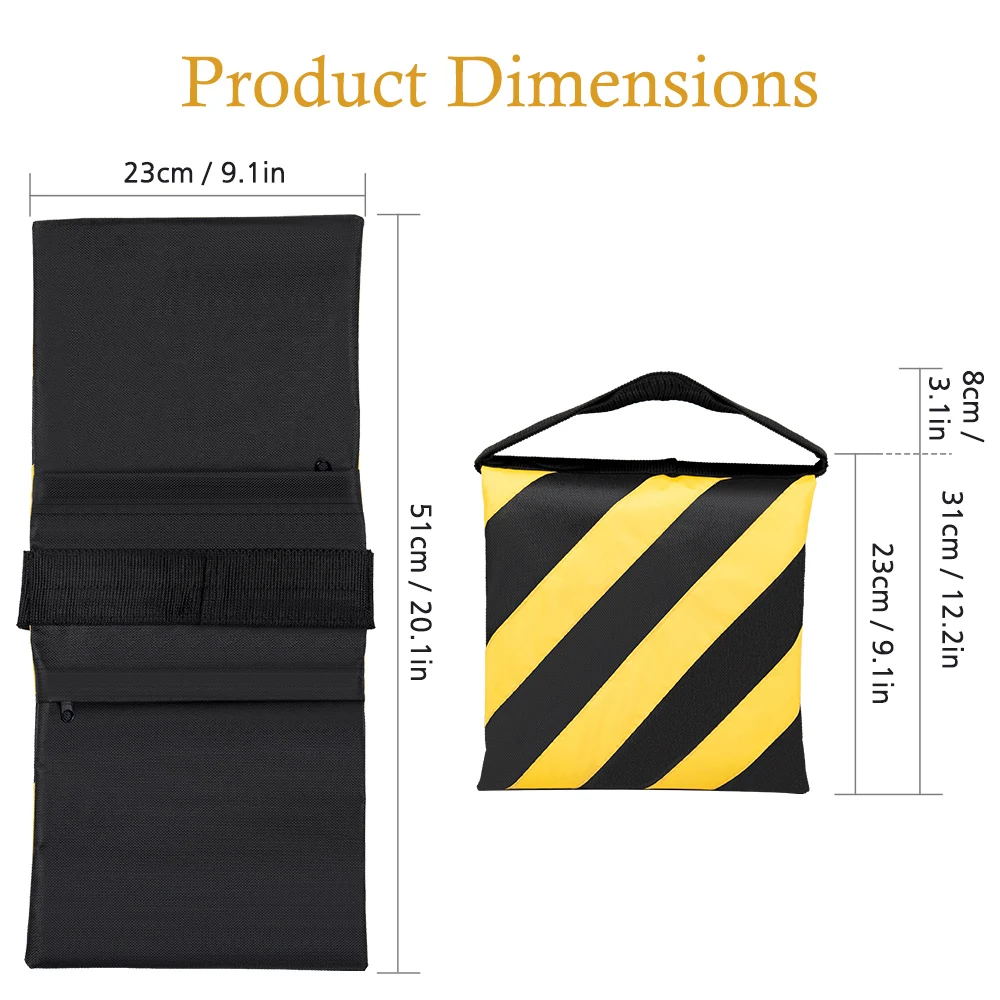 SH Black And Yellow Stripes Photography Sandbags C-stand Boom Arm Cantilever Light Tripod SandBag For Background Backdrop Stand