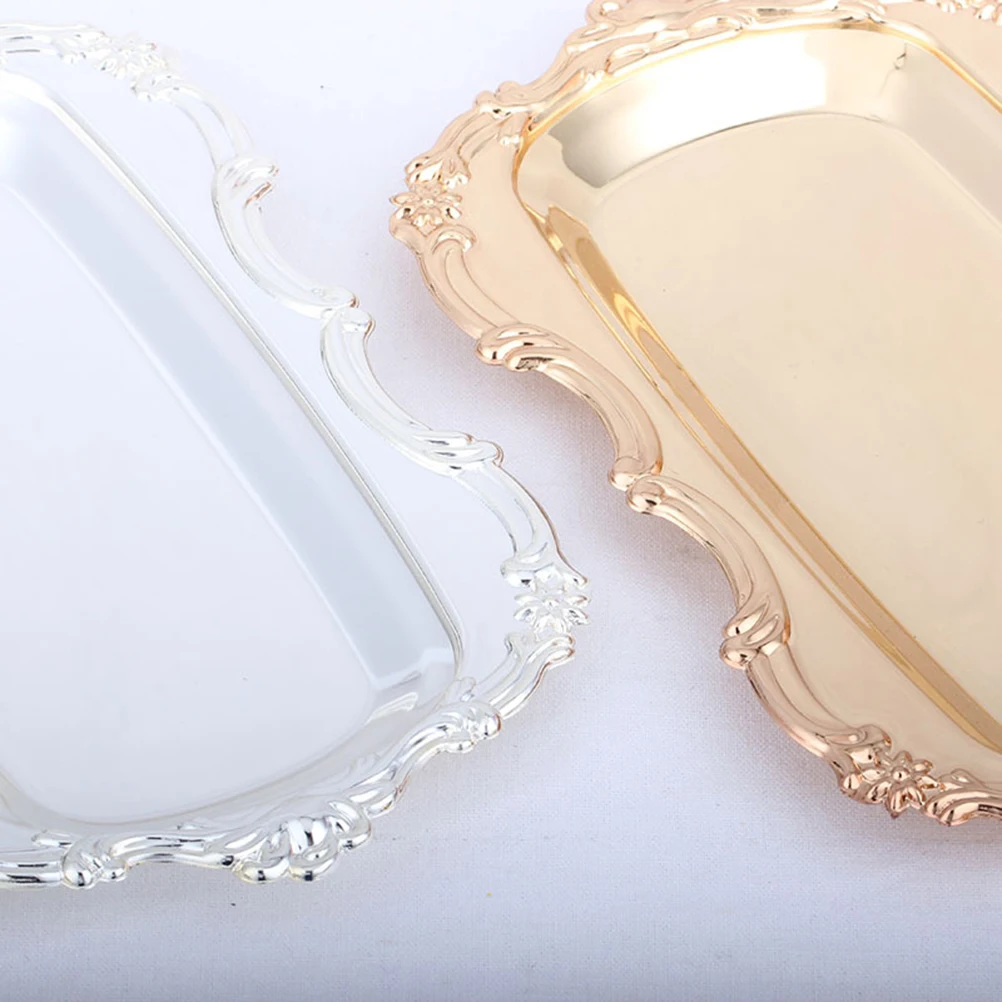 

Golden Tray Cake Plates Marble Fruit Plate Dessert Serving Platter Cookie Pastry Stand Material Birthday Wedding