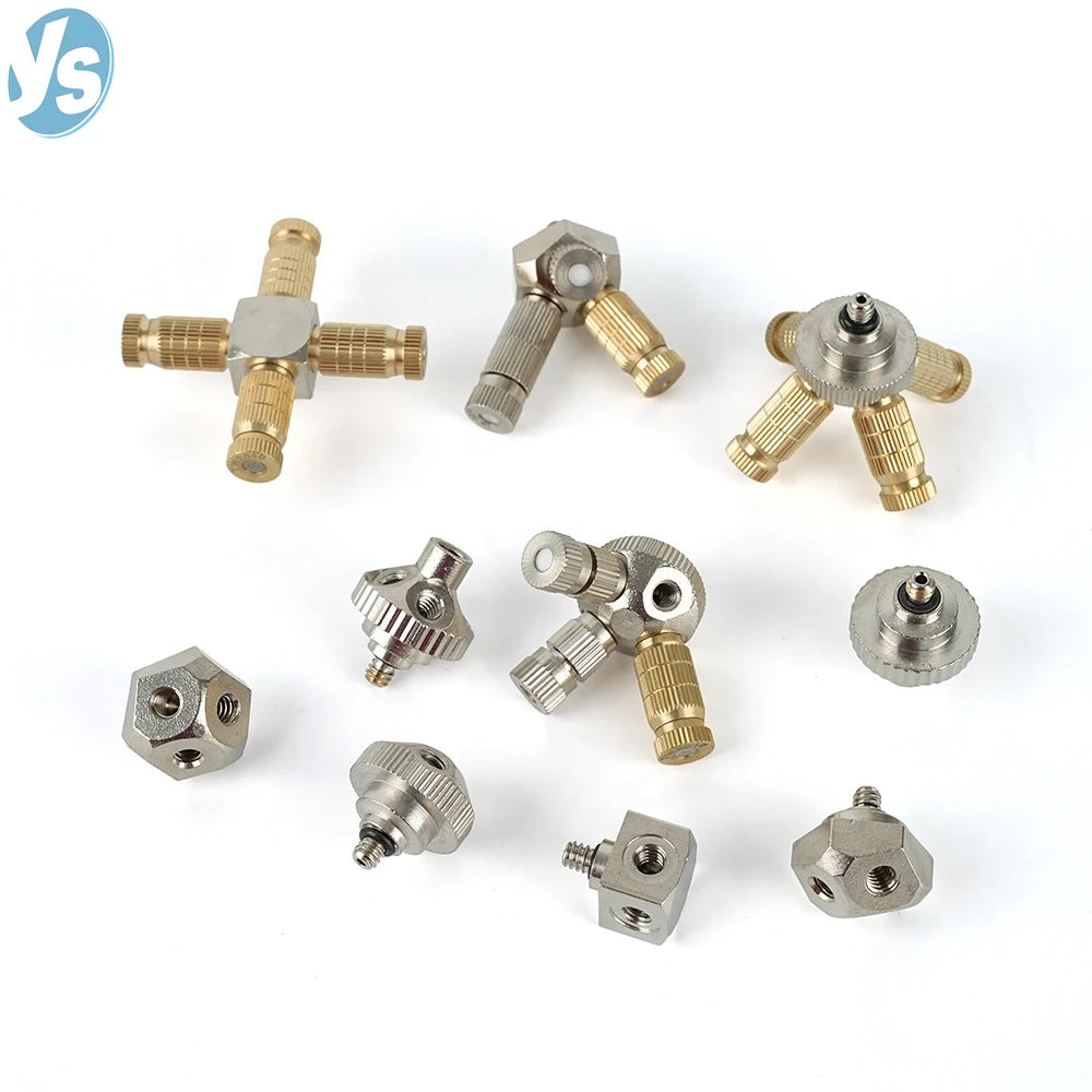 Multi Outlet Atomizing Nozzle Base 3/4/5 Holes Selectable Garden Mist Sprinkler Head Patio Cooling Dust Reduction Accessories
