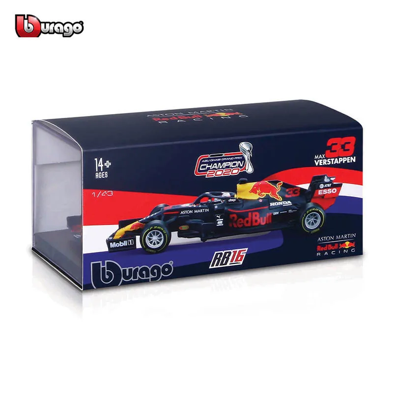 Bburago 1:43 F1 Red Bull Racing RB16 2020 NO33 Verstappen vehículo de lujo de aleación de coches fundidos a presión modelo de juguete colección regalo