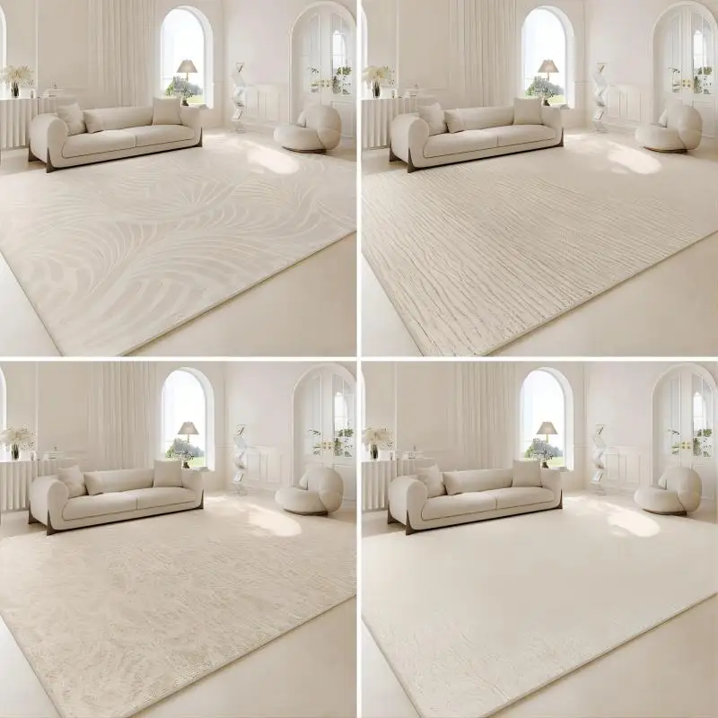 Simple Style Beige Carpet Living Room Bedroom Bedside Large Area Rugs Luxury Home Hotel Decor Coffee Table Floor Mat Non Slip