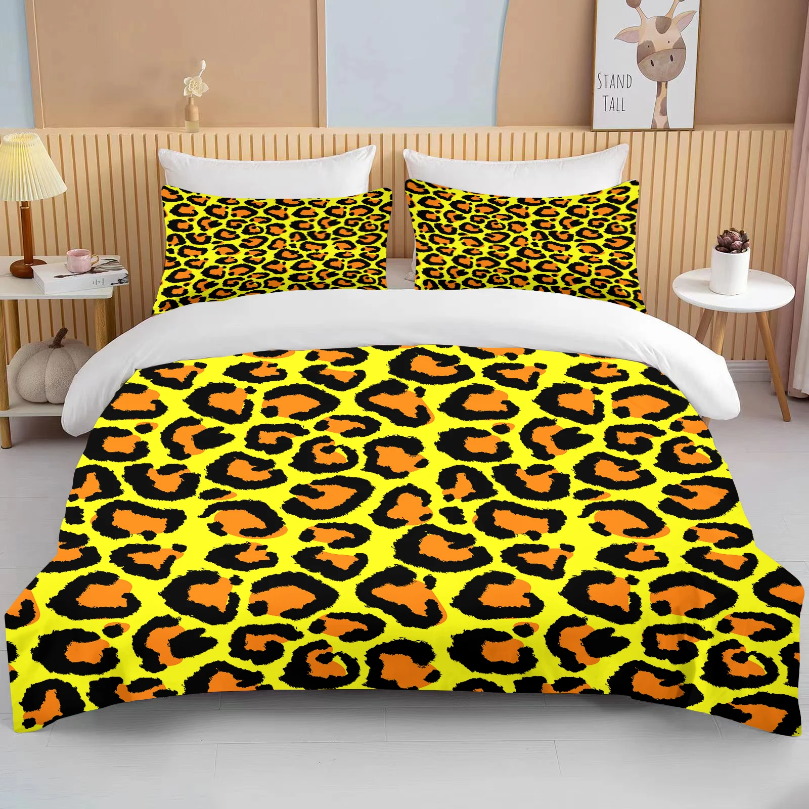 Sexy Leopard Print 3 Piece Bedding Set  king size double bed microfiber or polyester duvet cover set  comforter bedding sets