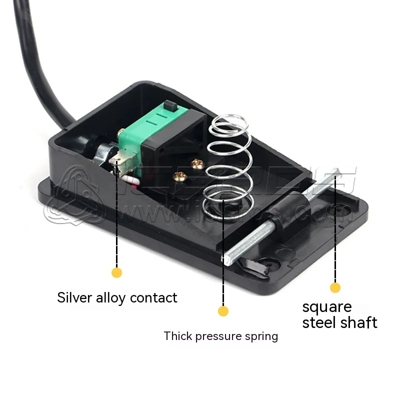 Foot Switch Controller Iron Shell TFS-1 Foot Pedal Self Reset Heavy Duty Front End Push Nonslip With 1 Meter Line 10A/250V