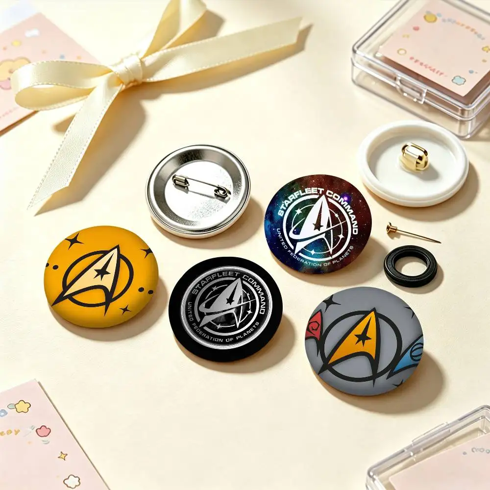 Hot Star T-Trek S-Ship LOGO 25 32 44 58 75mm Badges Personalized Round Brooches Pins Accessory Gift
