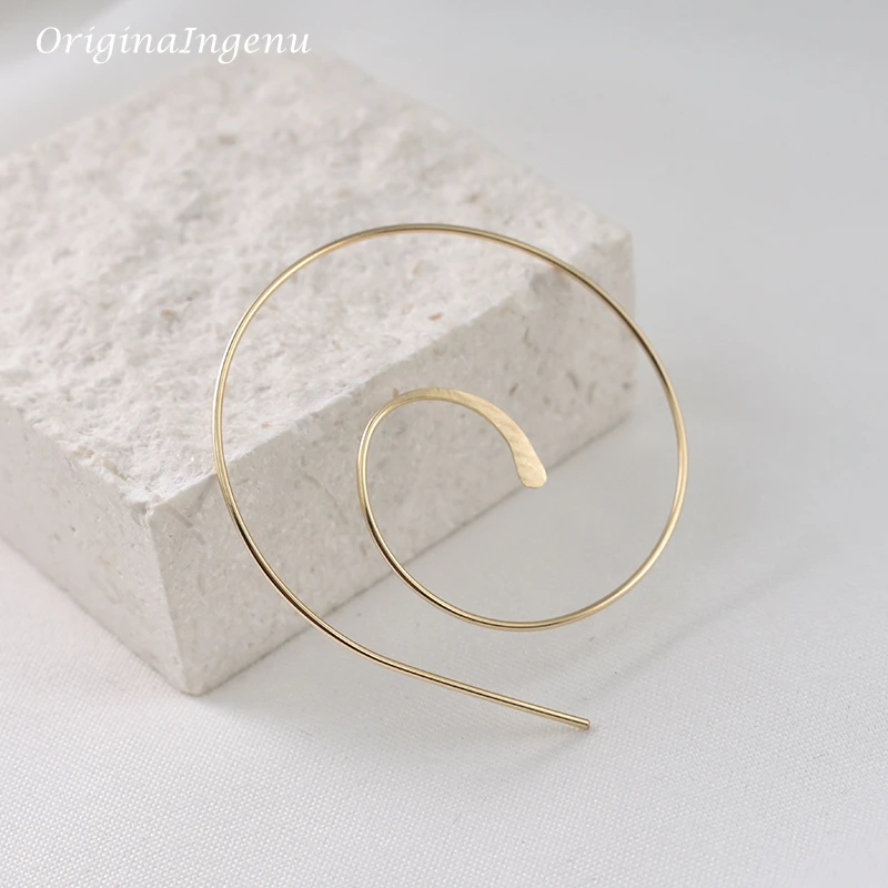 925 SilverHoops Earrings Handmade Jewelry Vintage Boho Hammered Gold Filled Brincos Pendientes Earrings For Women Oorbellen