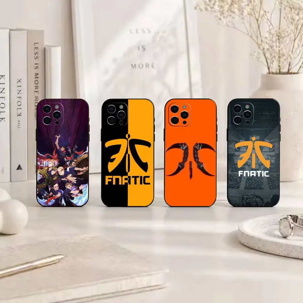 Funda para Teléfono con Estampado del Campeón Mundial f-fnc-Fnatic para iPhone 17, 16, 15, 14, 13, 12, 11, Pro, Max, Plus, Air, X, XS, XR, SE, Funda Negra Suave (una)