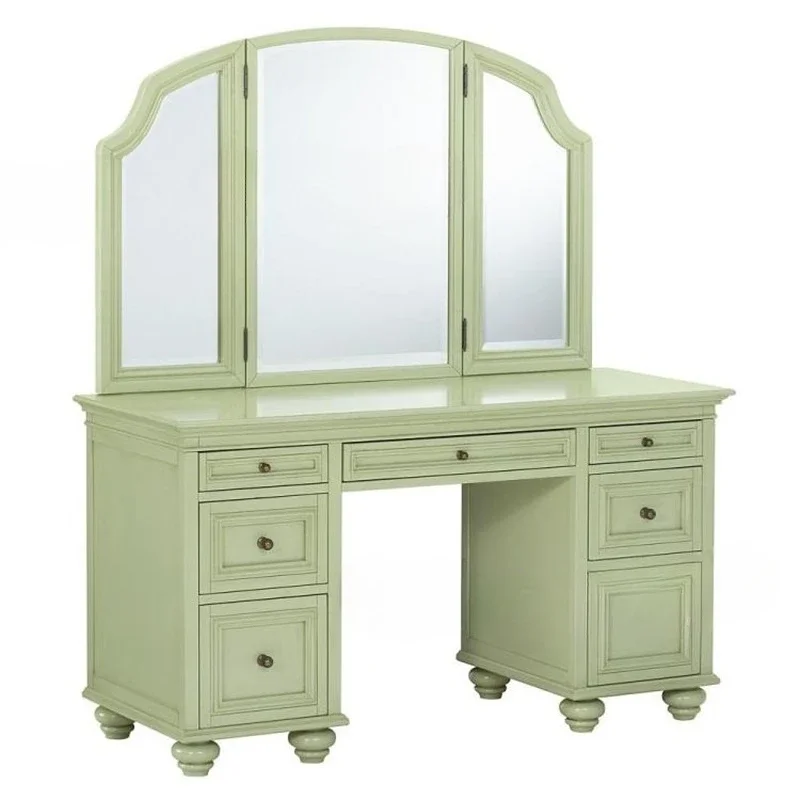 

American solid wood dresser furniture bedroom retro old apartment makeup table multi-drawer storage table