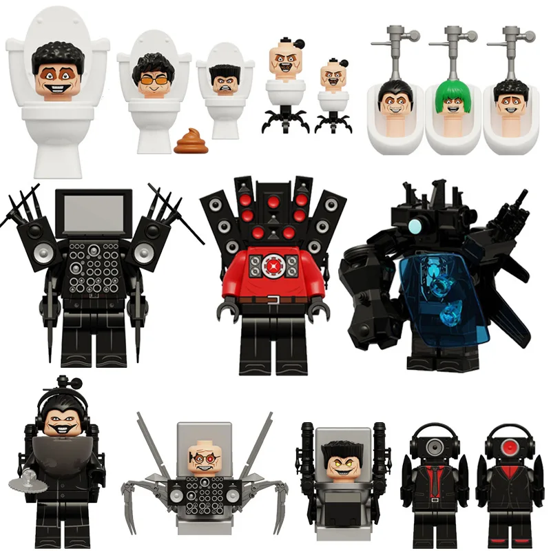 

KDL821 KDL822 KDL823 KDL826 Toilet Man TV Man Building Blocks Miniature Ornament Toy Micro Ornament Model Assembly Kit