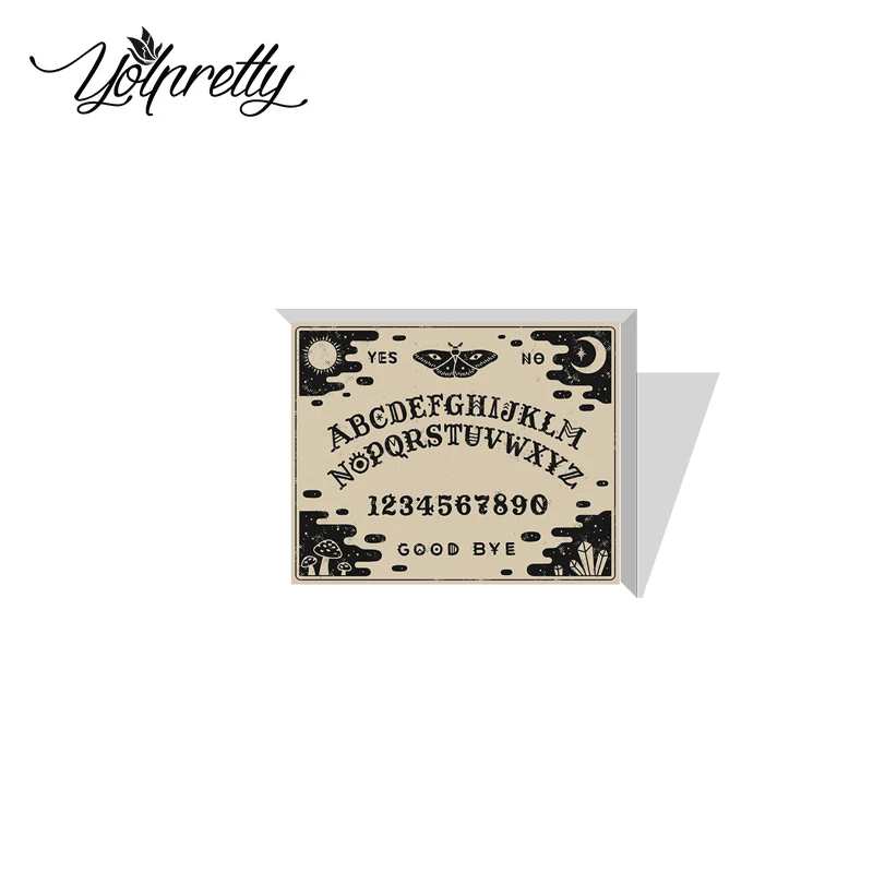 2023 Cartoon Ouija Board Yes or No Pattern Acrylic Resin Epoxy Brooches Bages Icon Jewelry Accessories