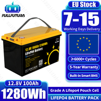 6000 Cycles LiFePO4 Battery Pack 100AH 12V with Bluetooth Lithium Iron Phosphate Cell for RV,Trolling Motor,Marine,Yacht,Camping