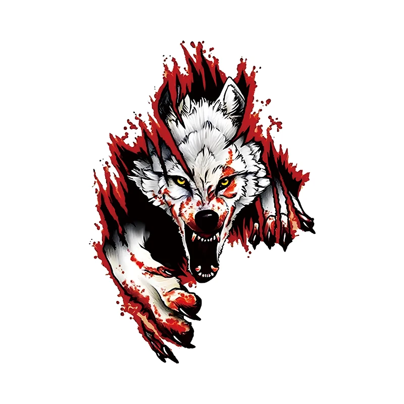 

Creative Waterproof Angry Wolf Car Sticker Headlight Decal Motorcycle Helmet Sticker Auto Decoration Exterior Accessories