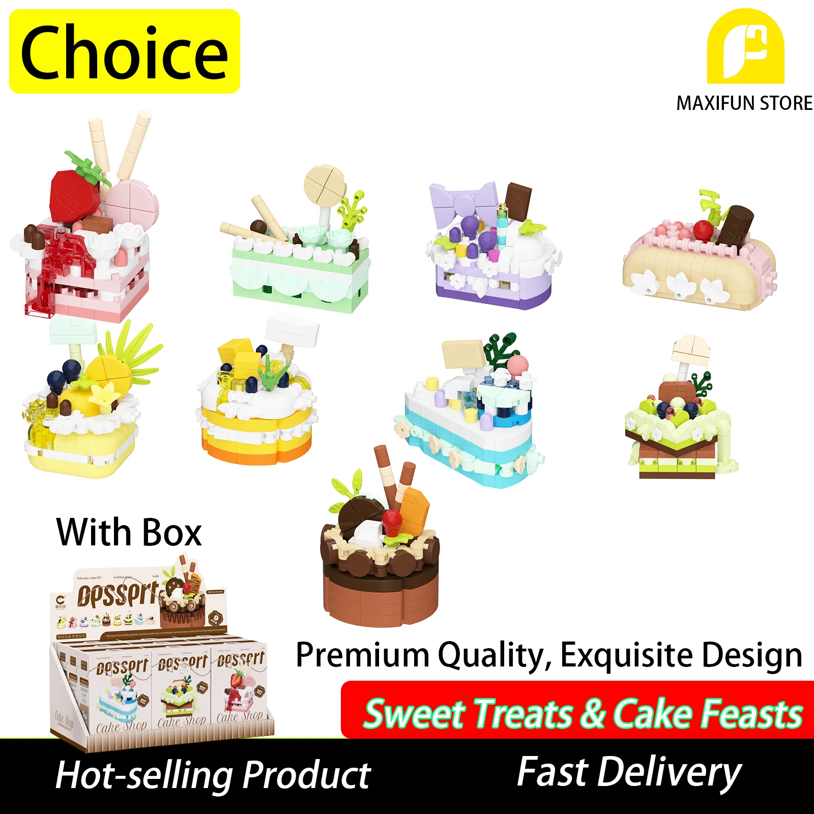 

Birthday Cake Mini Cake Building Block Toy Model Home Decoration Desktop Dessert Food Education Toy Children Gift Adult