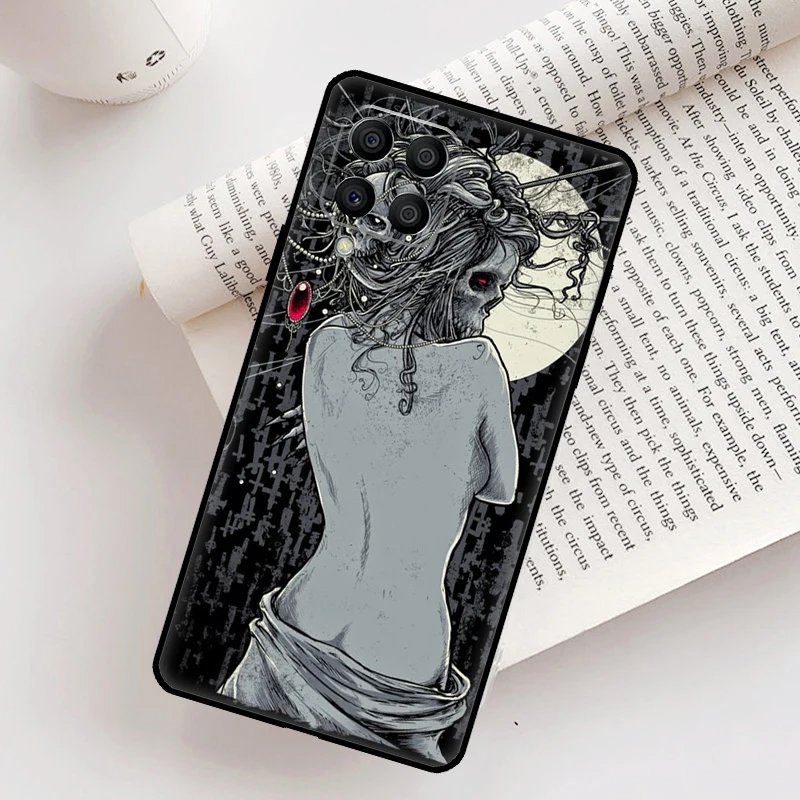 Moda gótica crânio caso para samsung galaxy m12 m56 m06 m32 m52 m35 m55 m15 m11 m13 m14 m16 m36 m31 m53 m34 m54