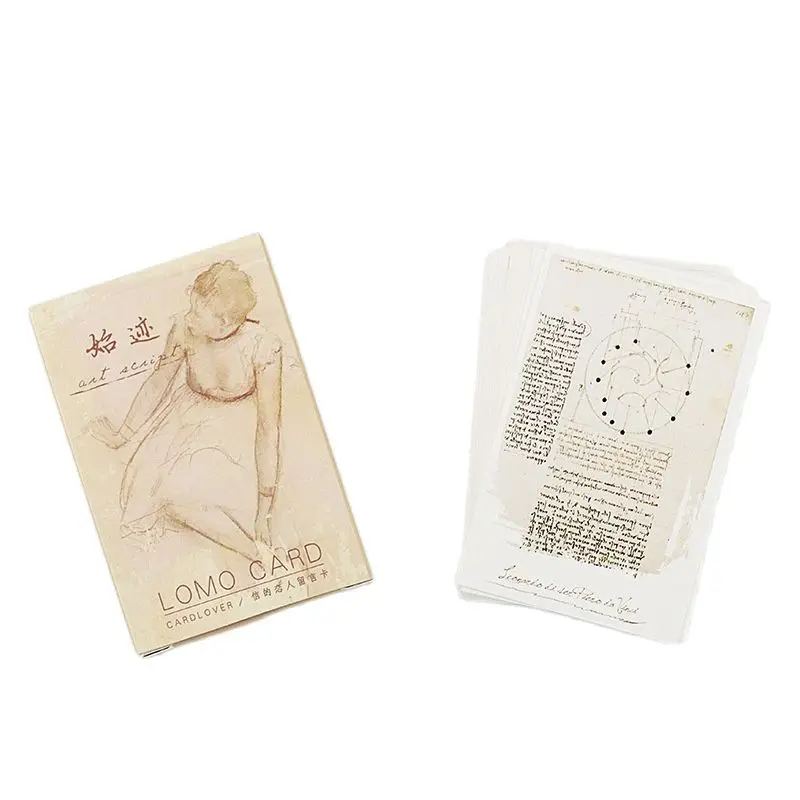 28 Sheets/Set Art Manuscript Series Lomo Card Mini Postcard DIY Greeting Card Message Card Stationery