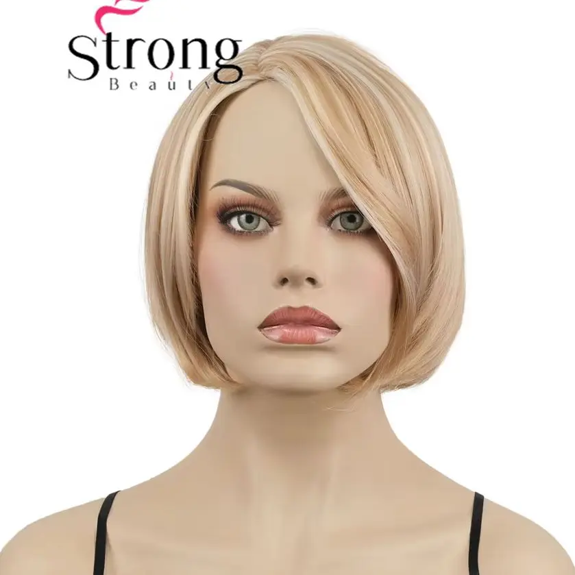 

StrongBeauty Блондинка Короткий парик Боб для женщин Пикси Стрижка Синтетические натуральные парики без шапочки Косплей Wis