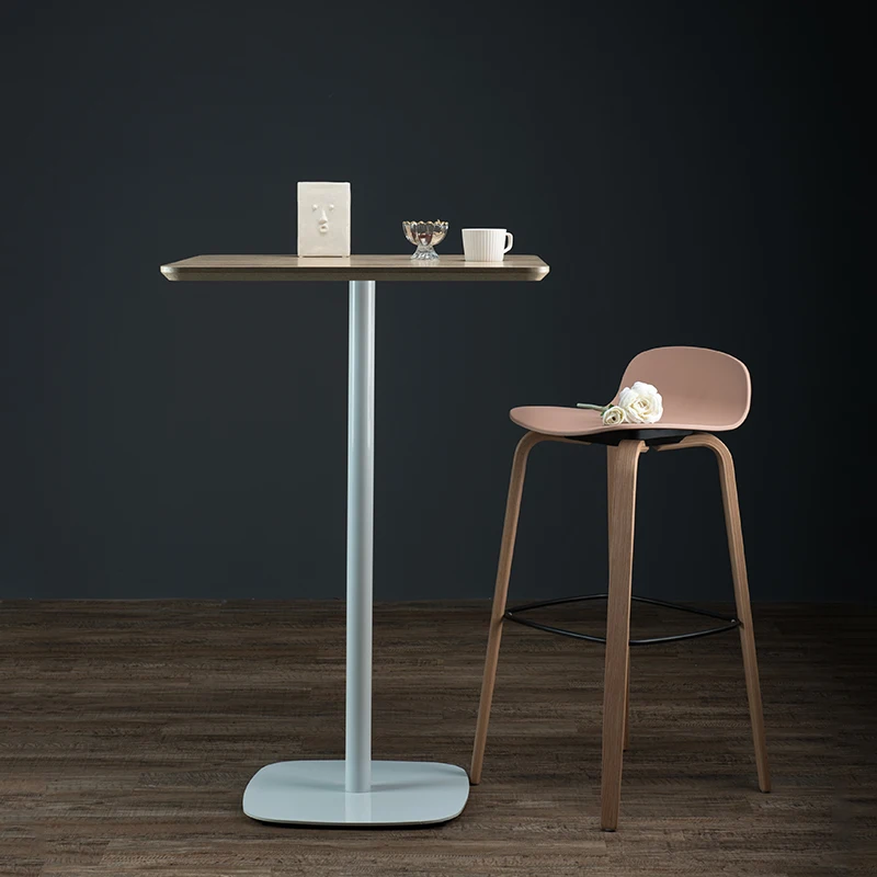 Meja Nordik Meja Kafe Sudut Persegi Tinggi Kesederhanaan Meja Kafe Pusat Santai Furnitur Kafe BesiфейMHKFZ
