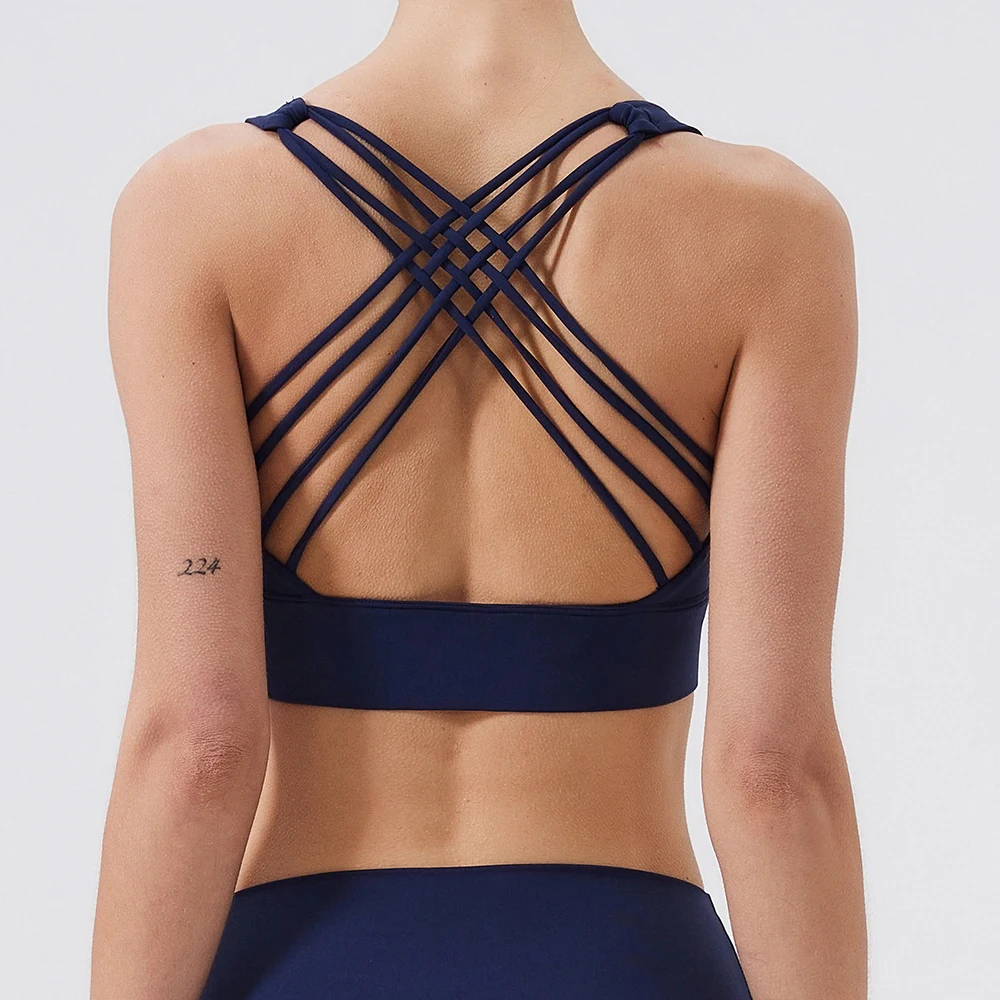

Женский спортивный топ-бра с восемью перекрестными лямками на спине для йоги, фитнеса, бега и занятий спортом на открытом воздухе