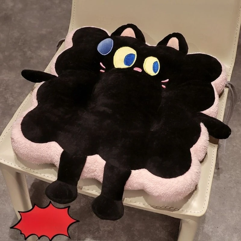 2027 Toast cushion cute chair buttocks cushion long sitting thick and soft cartoon office seat winter plush cushion for students