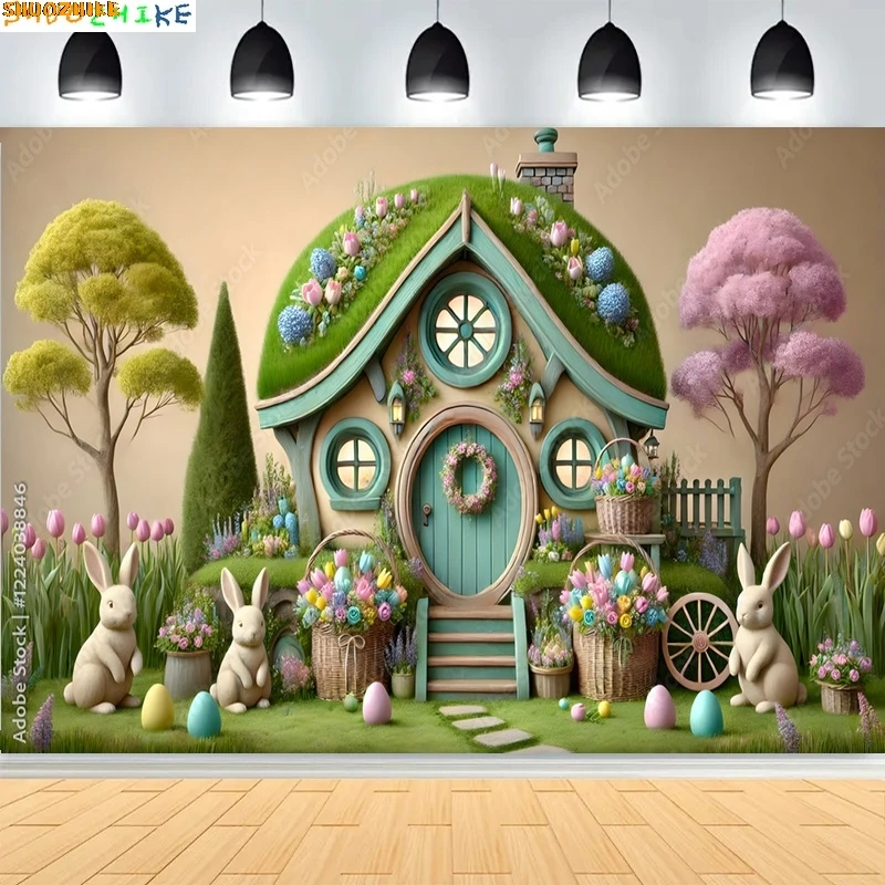

Fairy Tale Mushroom House Photography Backdrops Baby Photoshoot Kids Newborn Children Birthday Party Photo Background FG-02