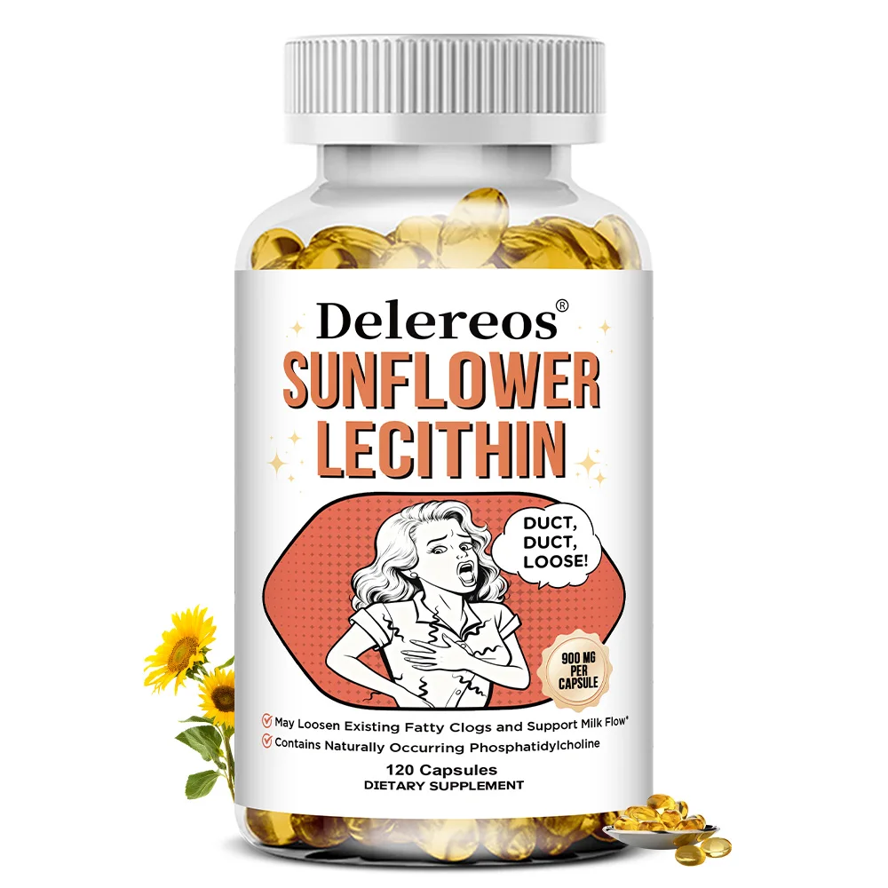 Sunflower Lecithin, Brain Health, Improve Liver Function, Memory Booster, Non-GMO, Gluten-Free Supplement, 120 Softgels