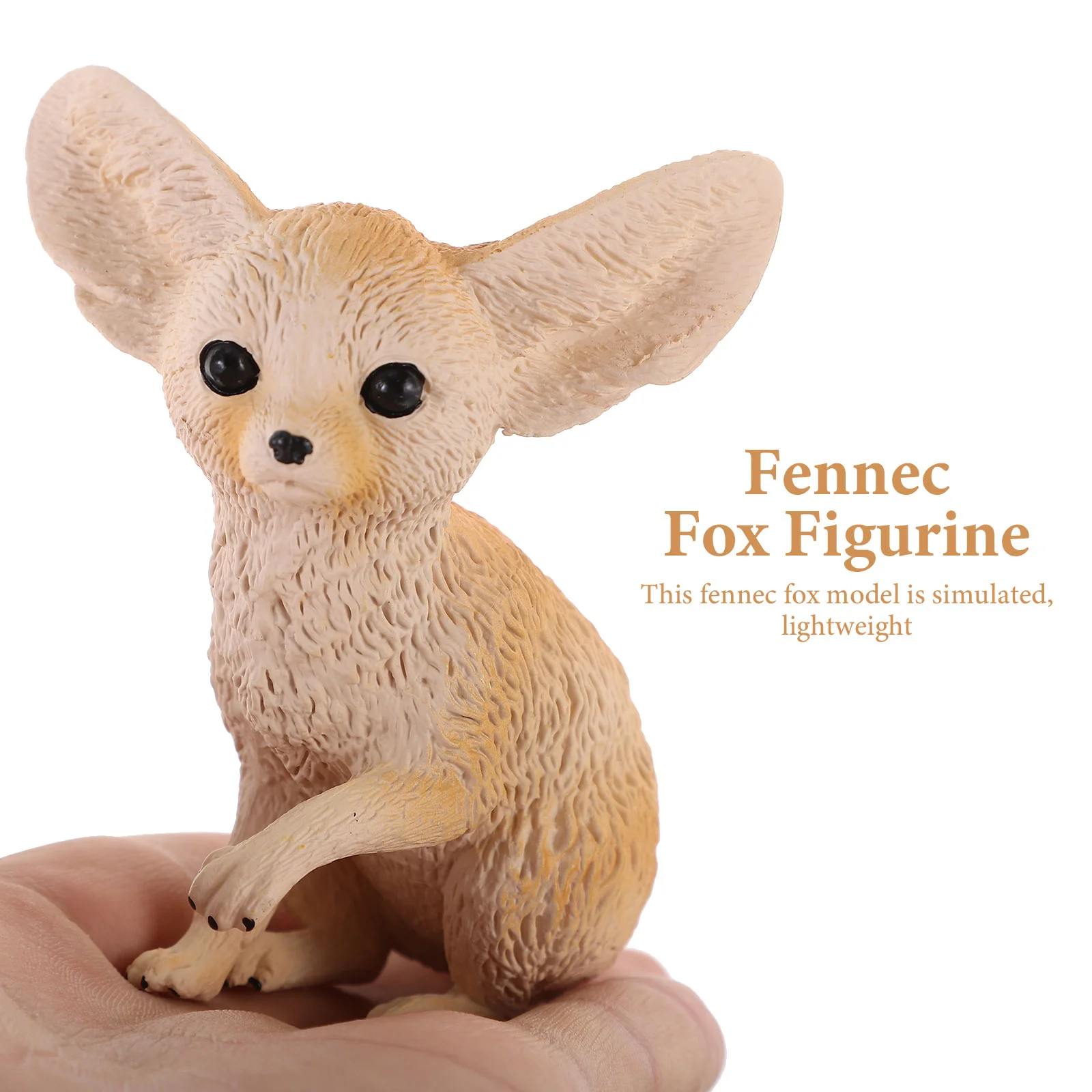 Simulated Desert Wild Fox Big-eared Model Ornaments Realistic Animal Toy Figurine Toys Children’s Desktop Decor Statue