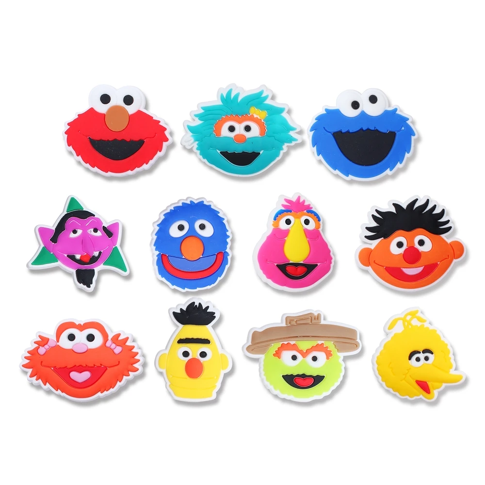 1p MINISO Sesame Street PVC shoe charm cartoon figure shoe accessories wholesale custom comic shoe buckle decoration fit Sandals