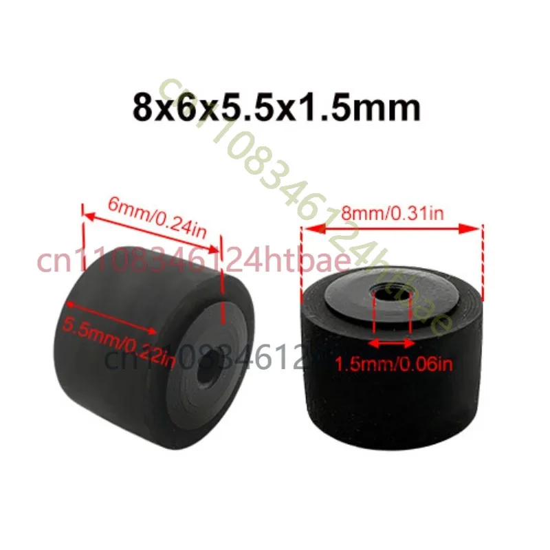 

8x6x5.5x1.5mm Rubber Pinch Roller Cassette Deck Recorder Stereo Mechanism Repair Parts