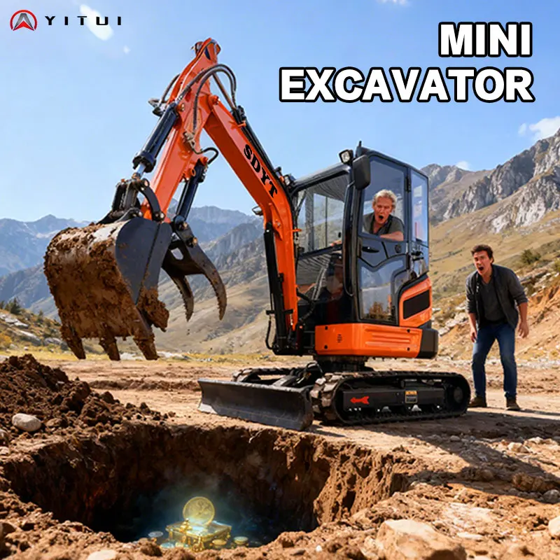 حفار صغير مدمج 2.6 طن مخصص حفار صغير متعدد الوظائف مع دلو لصيانة الحديقة/المزرعة