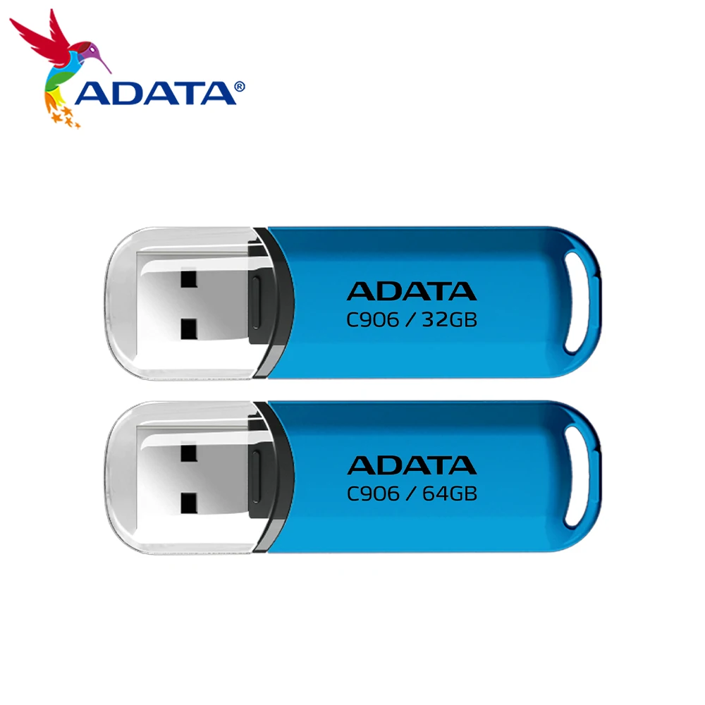 Original Adata Flash Drive C906 USB 2.0 Memory Stick Mini U Disk 32GB 64GB Pink Blue High Flash USB Pendrive Jumpdrive for PC