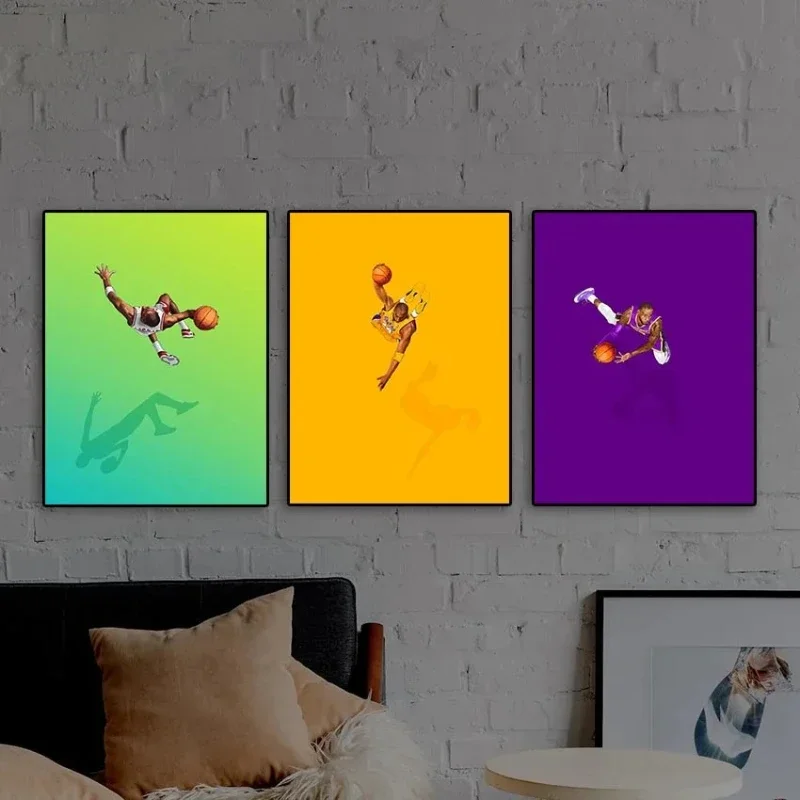 Modern Canvas Painting Sport Baskateball Wall Art Basketball Player In Action Posters And Prints Home Decor Mural Unframed
