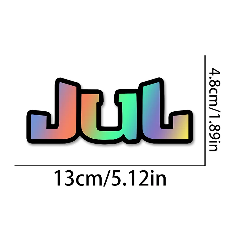 1Pc JUL Series Holographic Colorful Waterproof Motorcycle Sticker for Bike Body Mod Accessory Decor