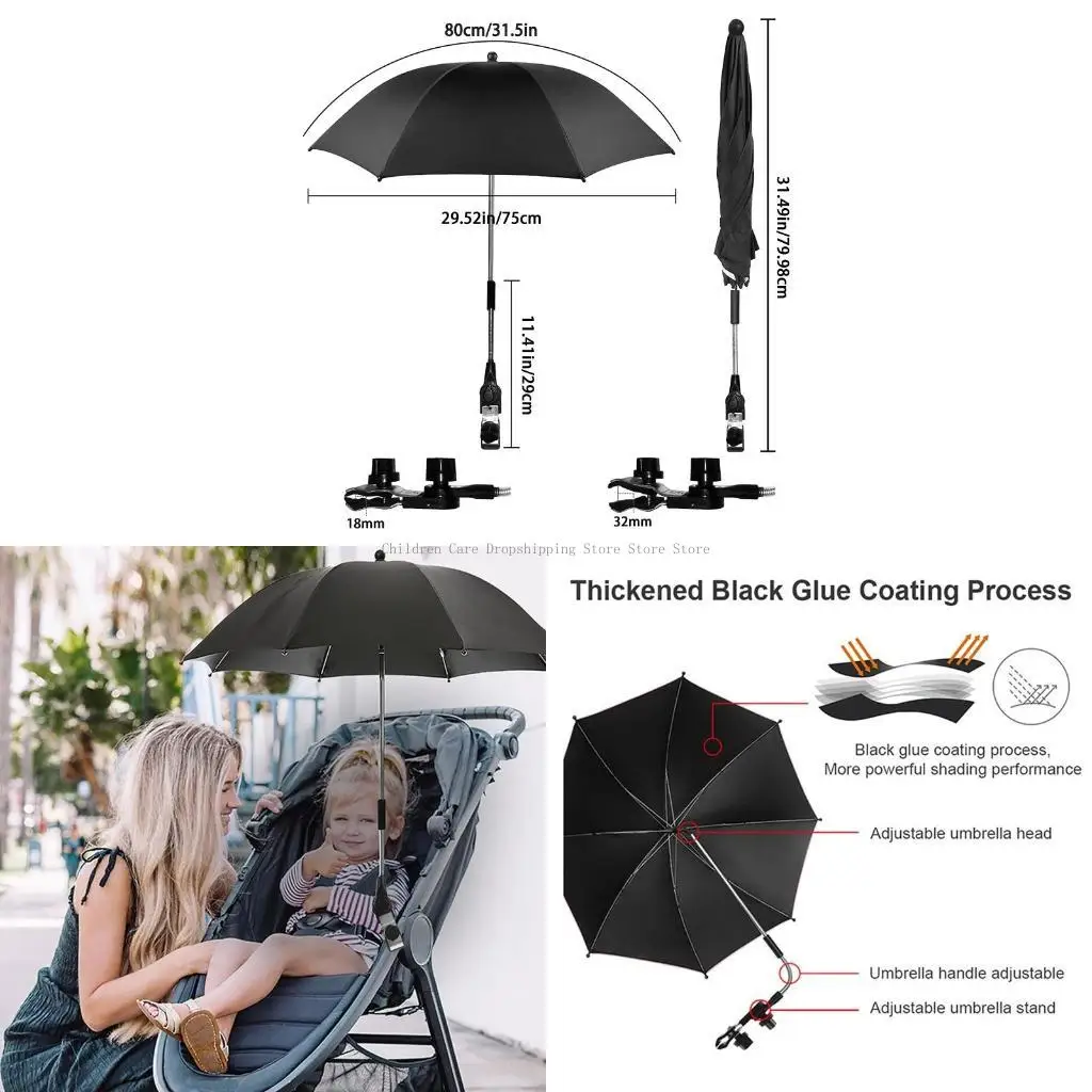 

Durable for Sun for Protection Pram Strong Strength Rain for Sun Umbrella for w/