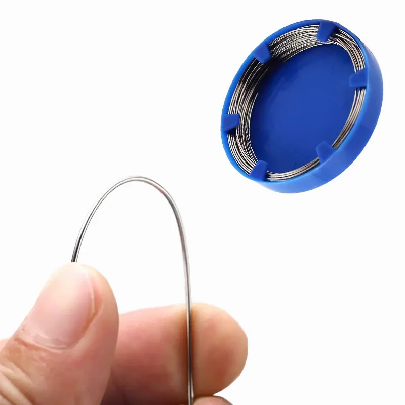 1 Doos/Roll Tandheelkundige Orthodontie Ronde Rvs 0.5-1.6mm Boog Draad Tandarts Orale materialen Tanden Chirurgische instrumenten
