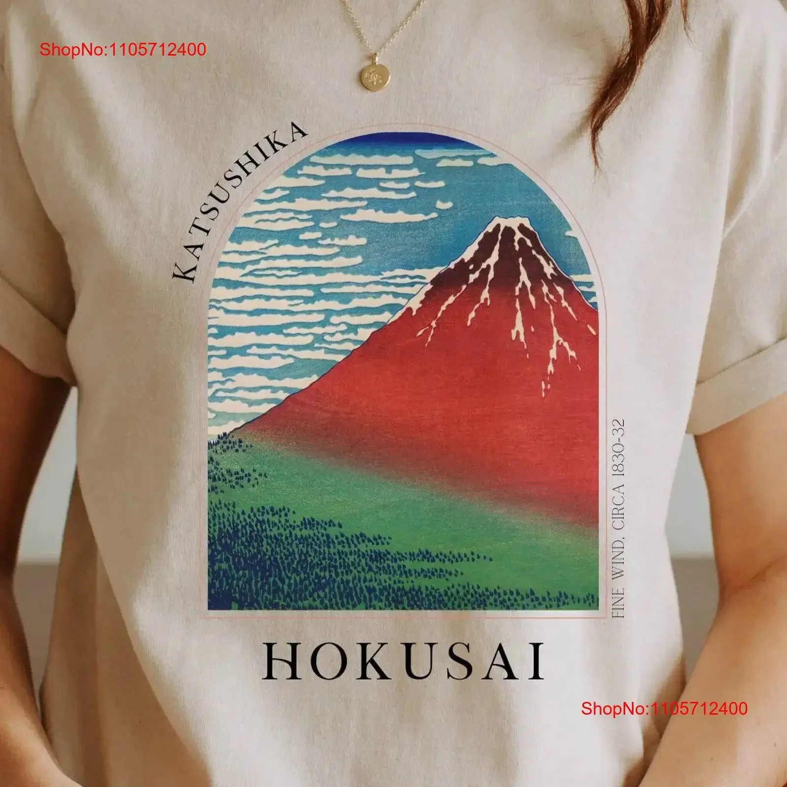 Hokusai Fine Wind Japanese T shirt Ukiyo e History Woodblock Art Japan Kanji Calligraphy Great Wave Kanagawa Shunga HKS3 Casual
