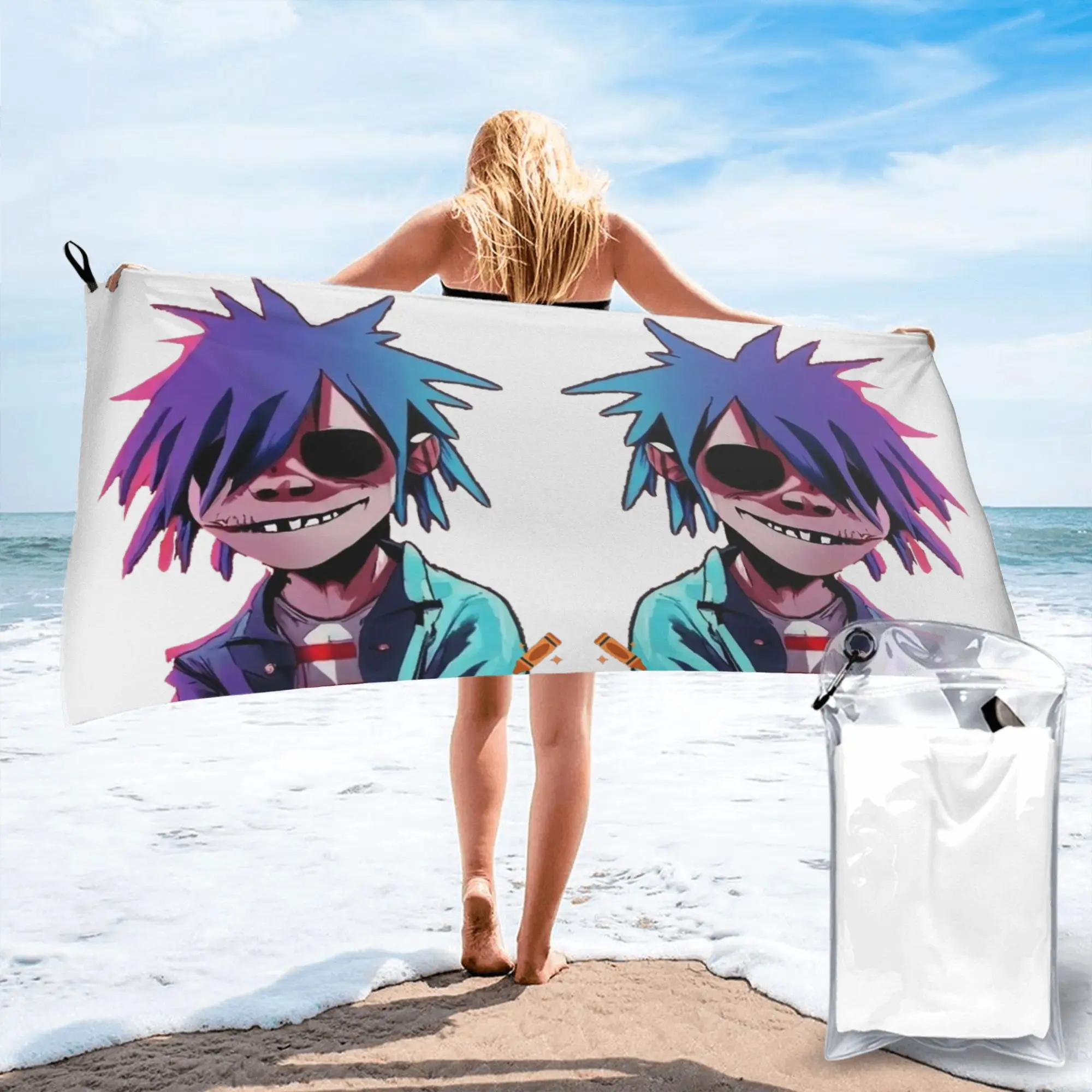 

Пляжное полотенце Gorillaz из мягкой микрофибры, быстросохнущее, впитывающее, для бассейна