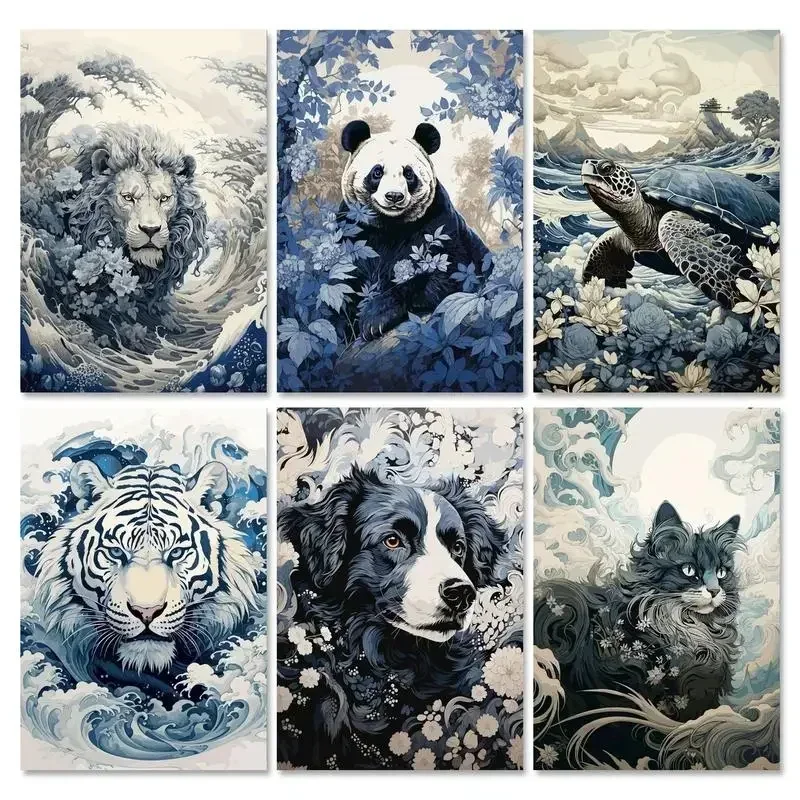 584888 40x50cm Diy Painting By Number For Adults Kits animal Acrylic Paint Set Handwork Diy Gift Wall Art Picture