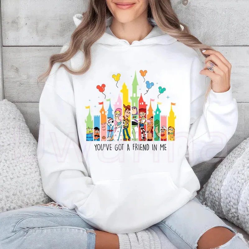 

Женские толстовки с капюшоном с принтом «История игрушек» и милым изображением Базза, свободного кроя, в стиле Харадзюку, зимние флисовые худи для женщин