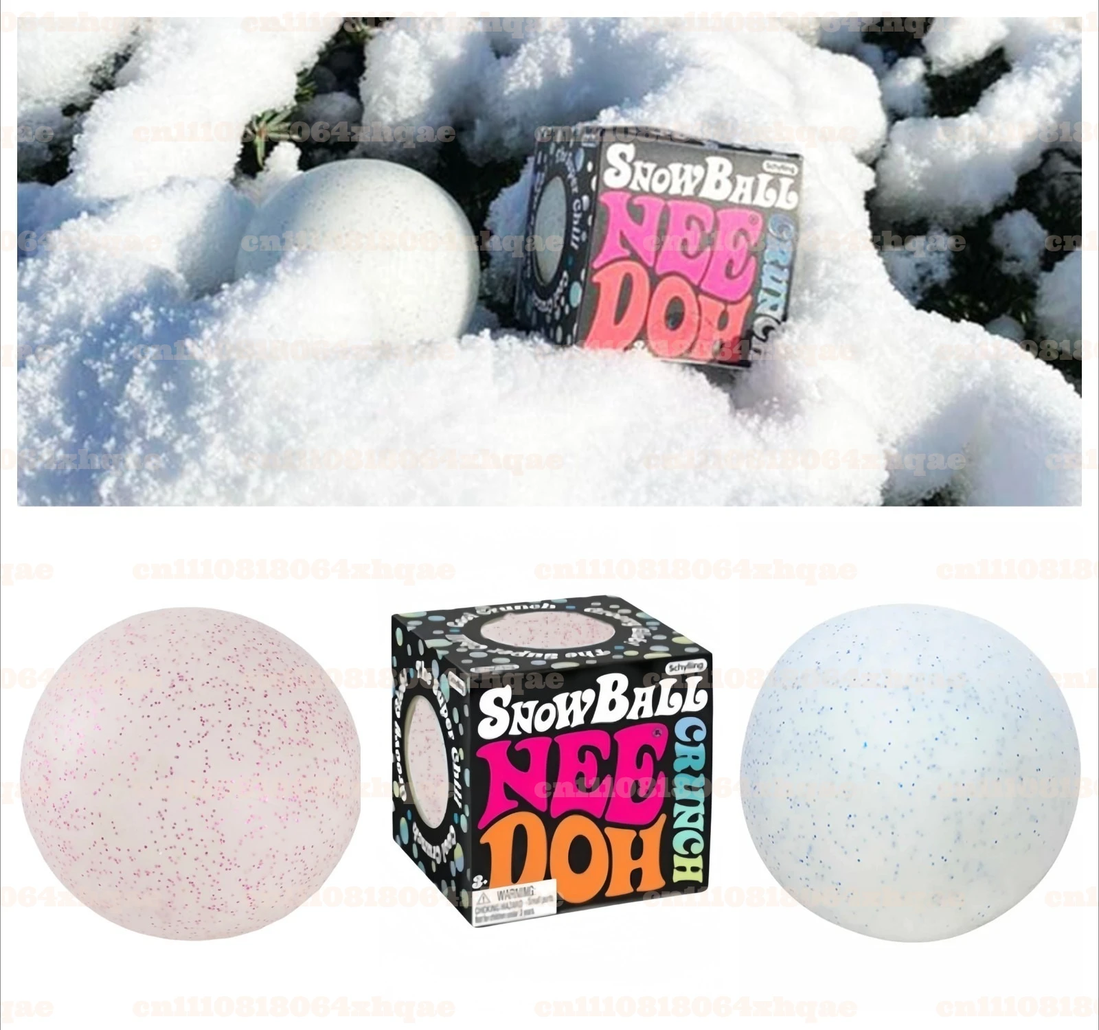 Фото Новые товары: милые снежные шарики-антистресс в коробке, сенсорные игрушки для снятия стресса, мягкие шарики из теста, подарки для взрослых и детей