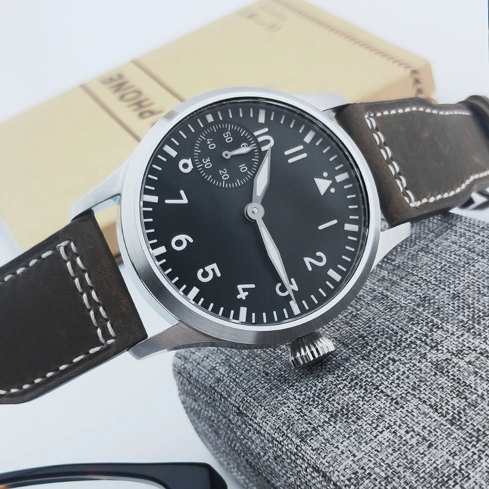 Corgeut 17 Jewels Mechanical Hand Winding Sapphire Wristwatch Seagull 3600 Movement 6497 Leather Sport Luminous Luxury Man Watch